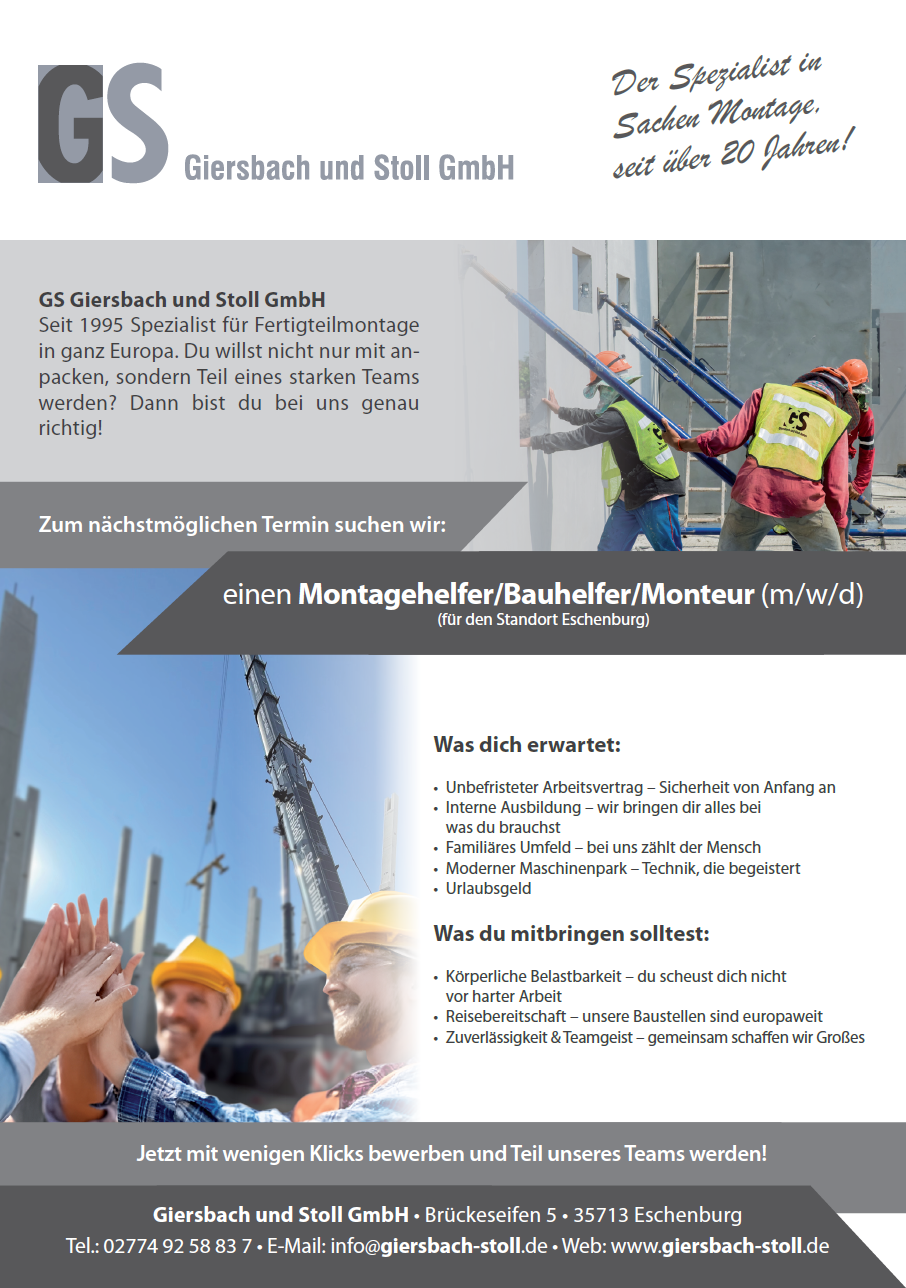 Jetzt bewerben – Giersbach & Stoll